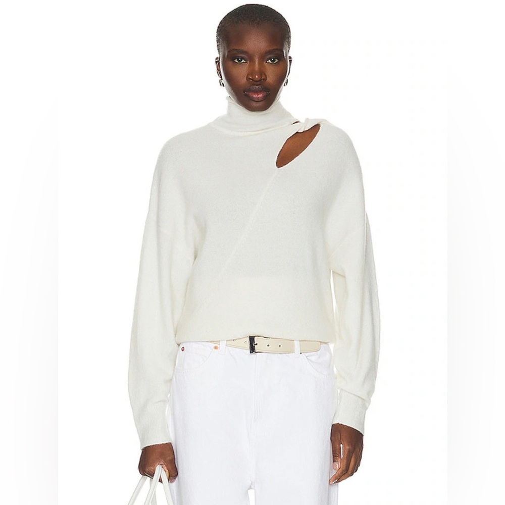 A.L.C. Jensen Cutout Turtleneck Cream Sweater Wool/Alpaca Blend size Large New!